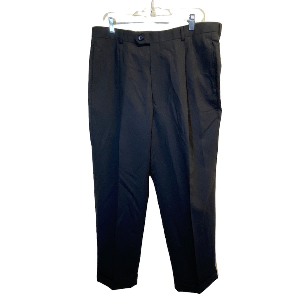 NWT Axcess By Claiborne Men's Plain Black Wool Pants Size 38x29
